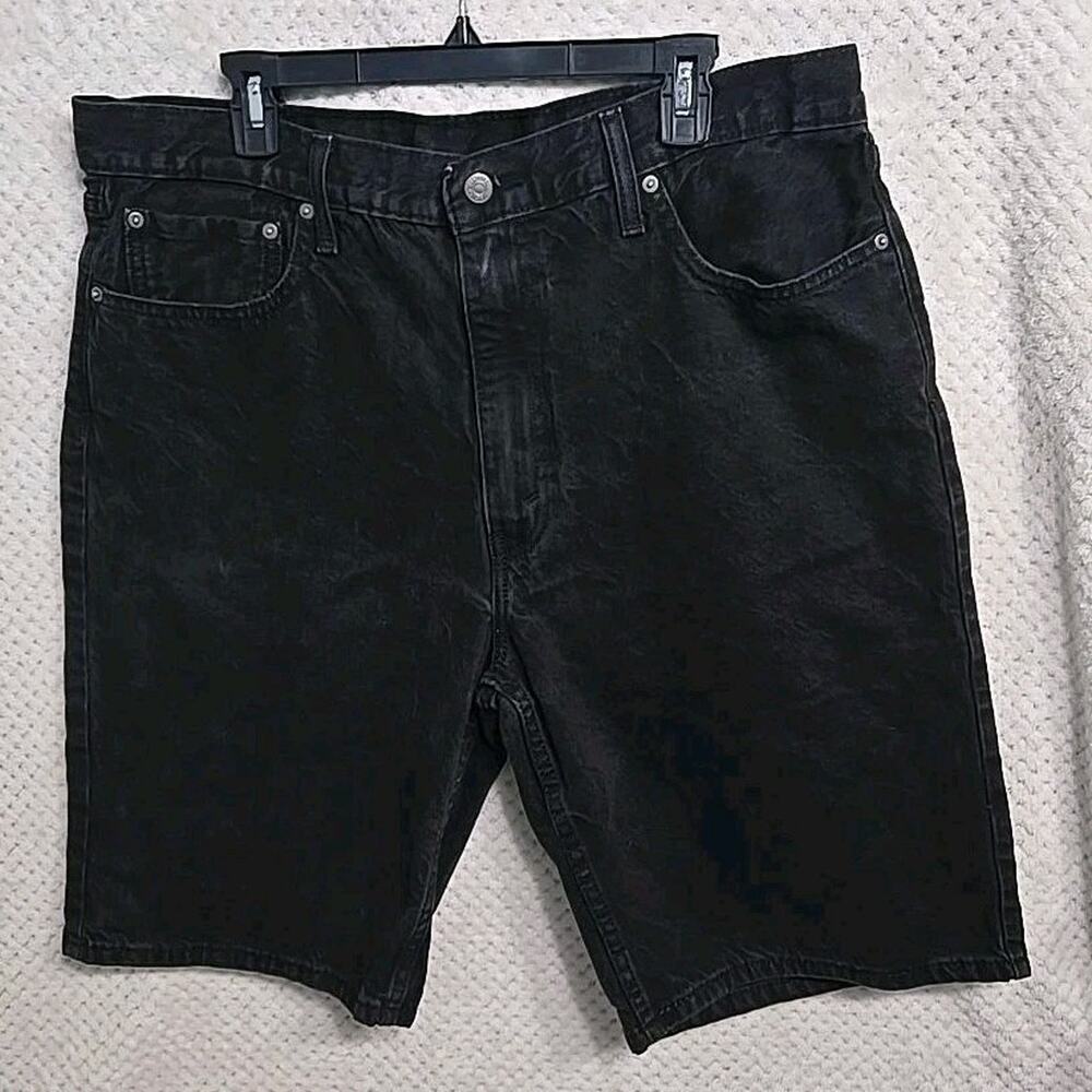 Levi's 469 Men's W40 L12 Black Denim Loose Fit Baggy Jorts Jean Shorts